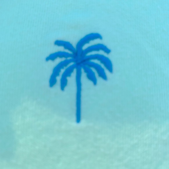 LILLY PULITZER Lime Green Polo Shirt w/ Blue Embroidered Lilly Palm Tree-Size L - Picture 2 of 3